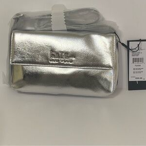 Nicole Miller Silver Metallic Shoulder Bag NWT